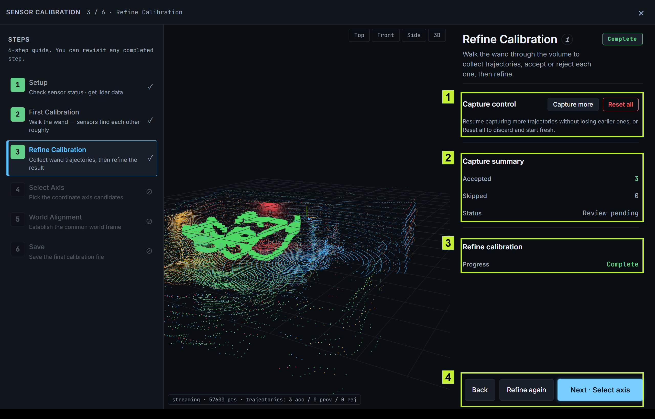 Refine calibration complete