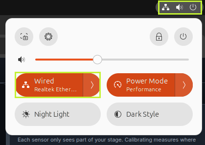 The top-right menu with Wired highlighted